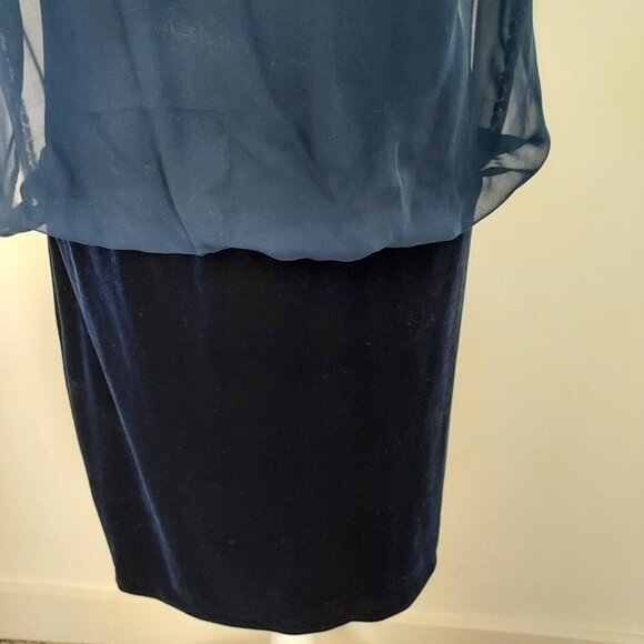 Cache Size 12 Velvet Navy Blue Mini Dress - Picture 8 of 10